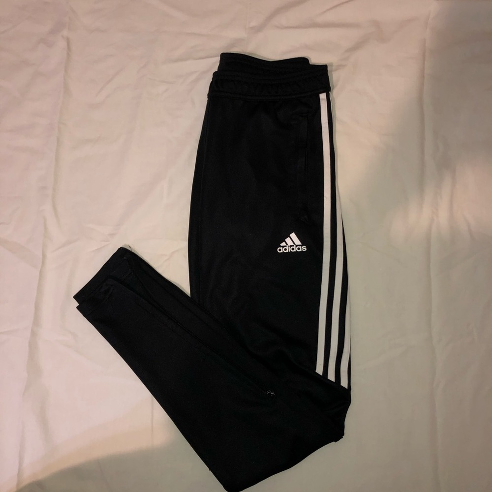 Adidas joggers, size x-small, black/white